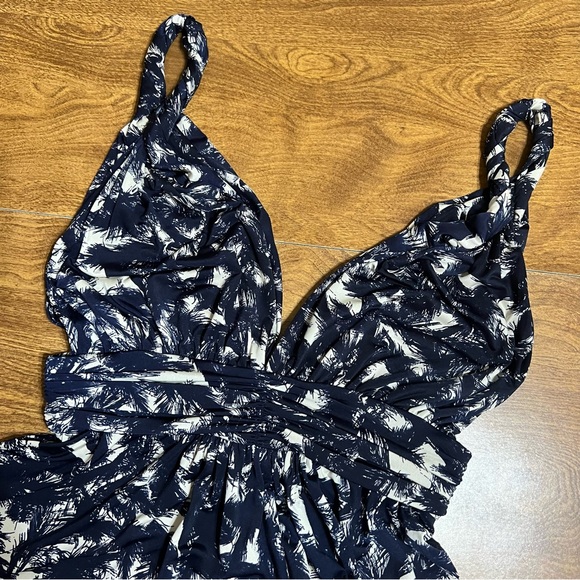 T-bags LosAngeles Anthropologie Blue White Jersey Twist strap Maxi Dress size S - Picture 3 of 11